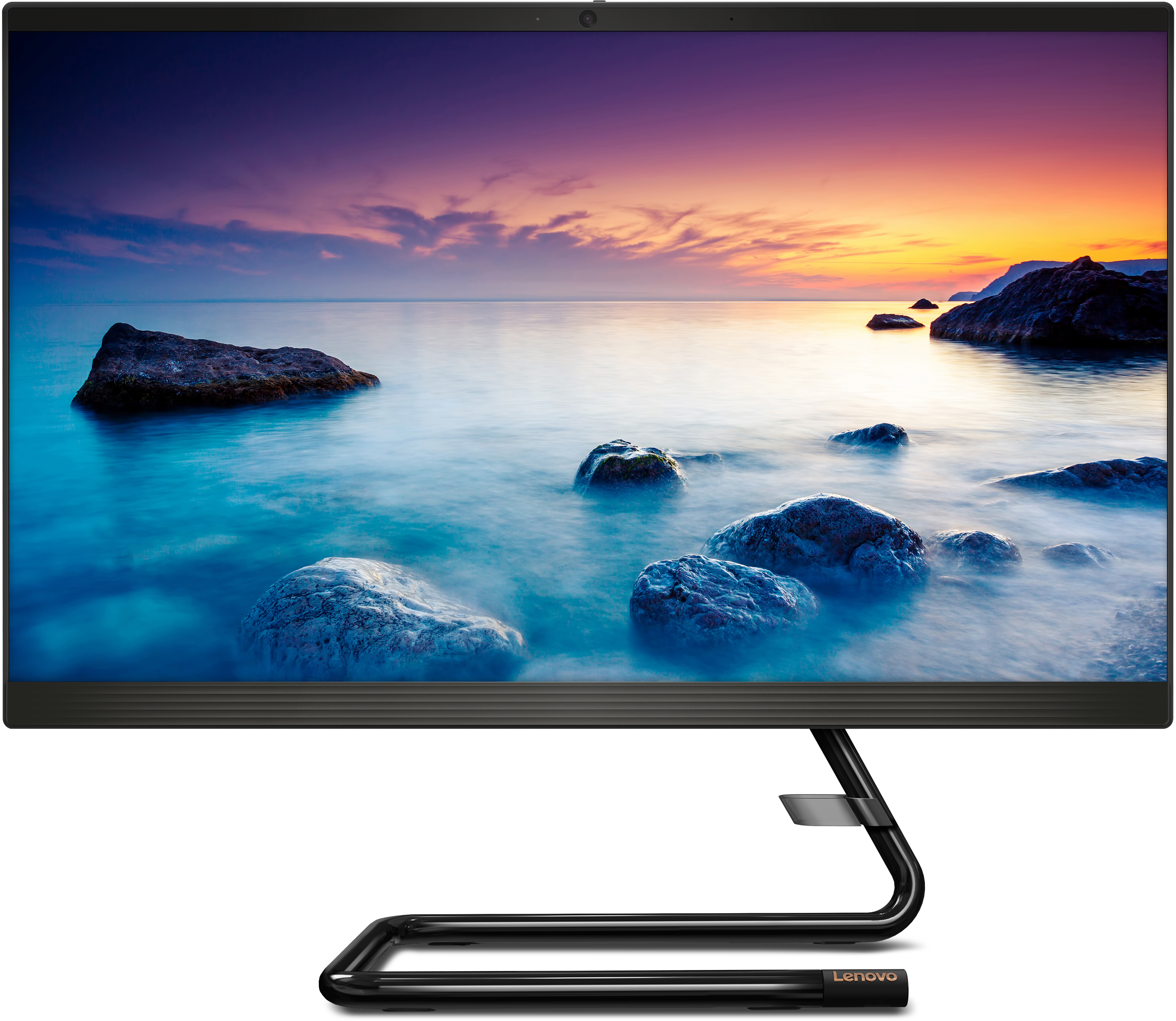 F0EA005GRK ideacentre aio a340-22igm 21.5"(1920x1080 ips)/intel celeron j4025(2ghz)/4096mb/128ssdgb/dvdrw/int:intel uhd graphics 600/bt/wifi/war 1y/5.28kg/black/dos + клавиатура, мышь usb Lenovo Santreyd  - Вид №1