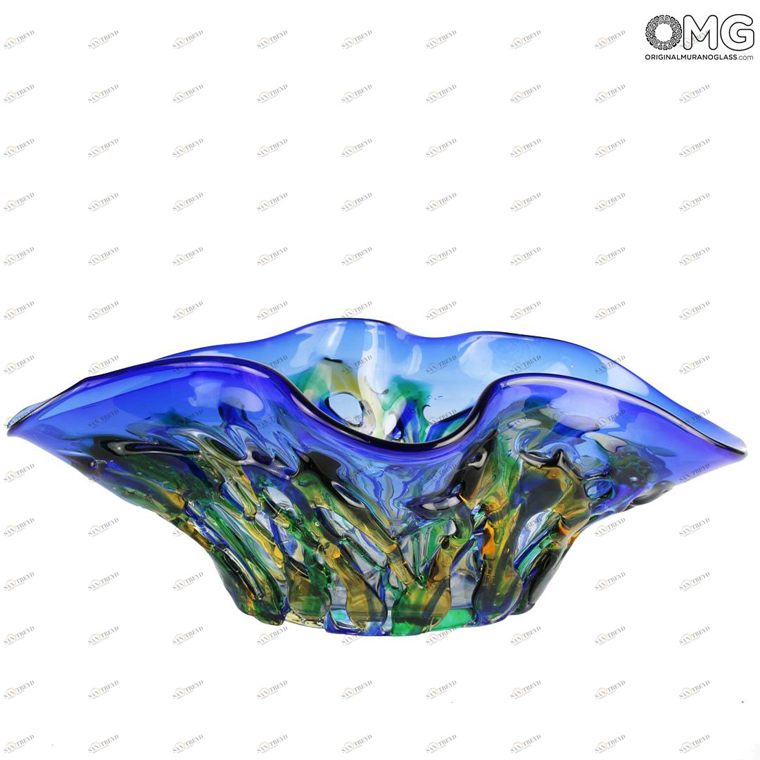 4583 ORIGINALMURANOGLASS Вазочка Большая Волна - Коллекция Сомбреро - муранское стекло OMG 48 см 