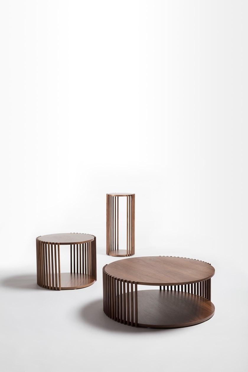 Medulum Круглый высокий журнальный столик из ореха Palafitte Pal.70  - Вид №1