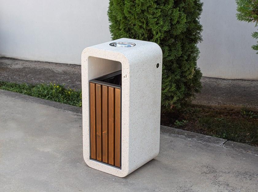 ENCHO ENCHEV - ETE Бетонный мусорный бак с пепельницей для улицы  241  - Вид №2