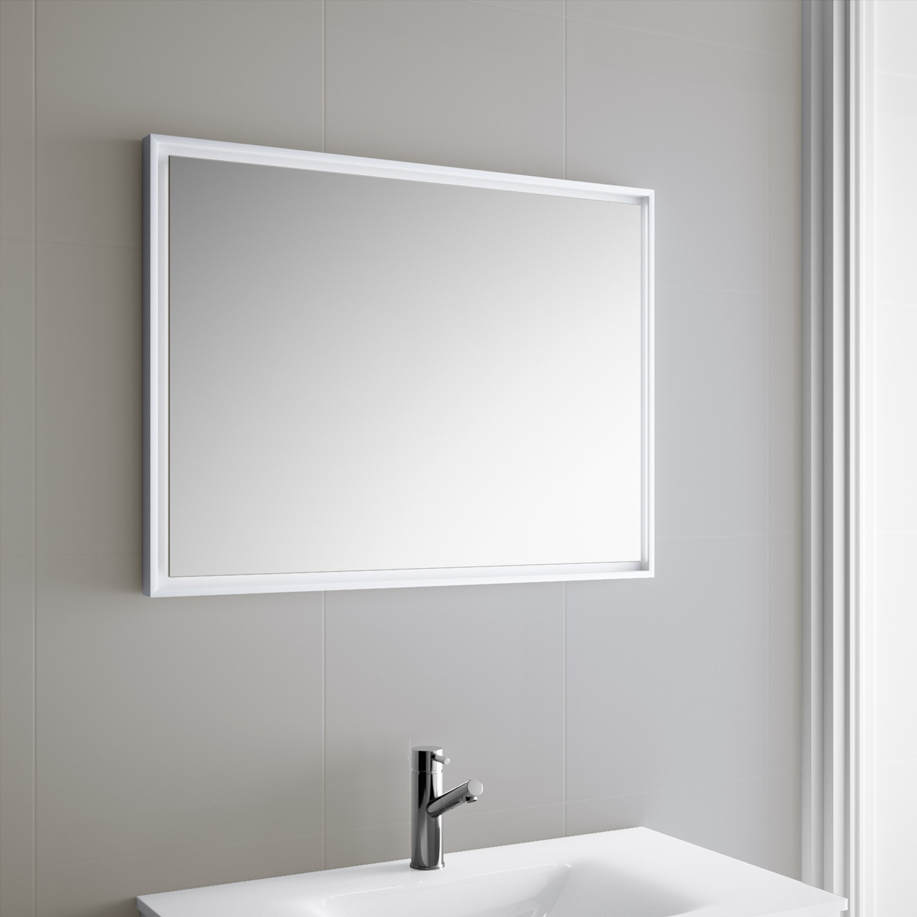 23209 SALGAR Зеркало ROMA 1000 с белой рамкой LED свет (21w) IP44 1000 x 600 мм - Вид №4