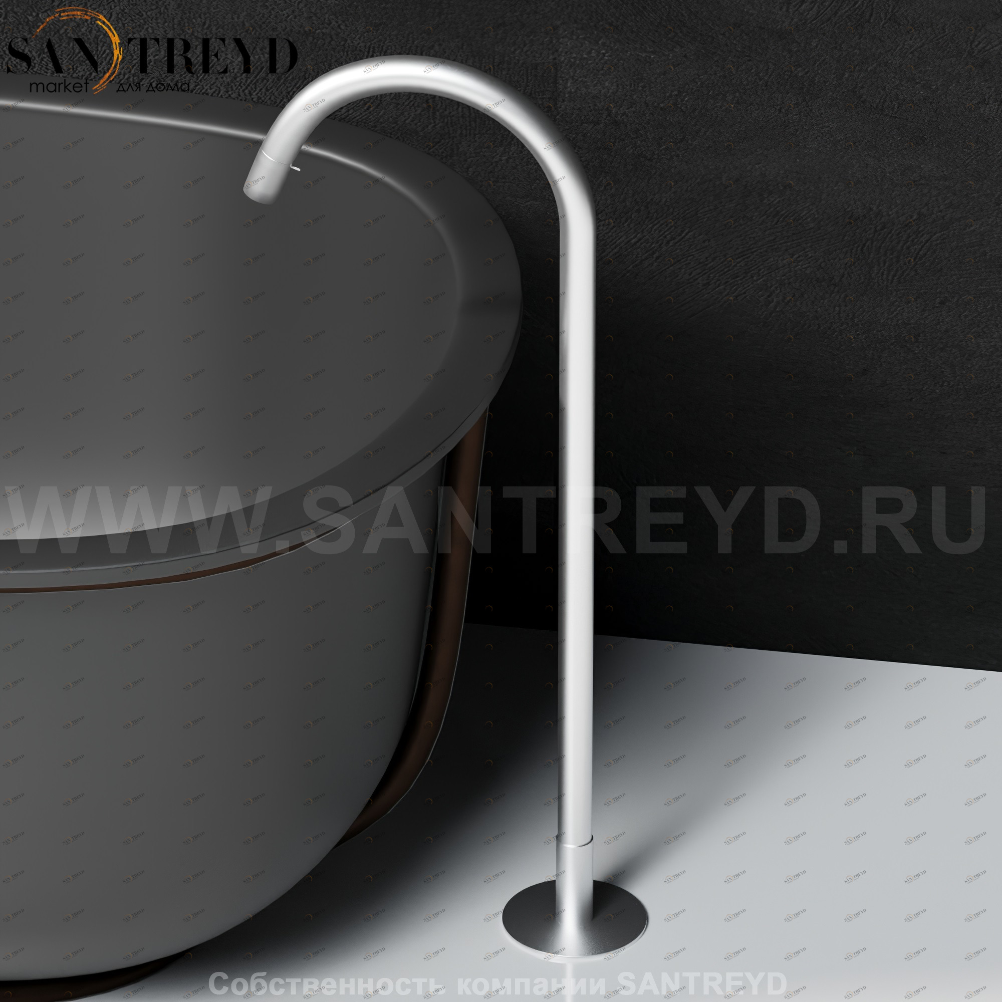 Смеситель ARUB1450000SP FEZ для ванны хромированный матовый Agape