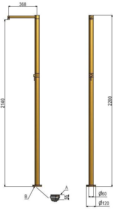 tender rain Душевая стойка из латуни напольная с ручным душем sun-id-1362642 - Вид №1