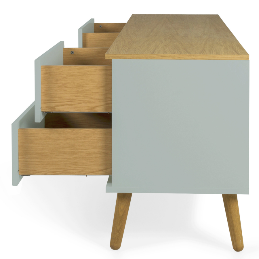 Тумба под ТВ Tenzo Dot, 60х162х43 см, дуб, зеленая 1664676 - Вид №5