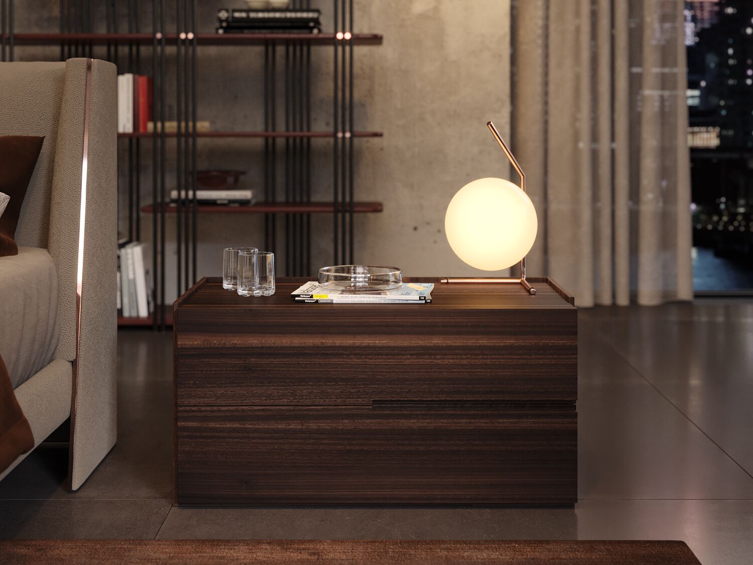 Деревянная прямоугольная тумбочка с ящиками PRADDY Miller ARCH-00126023 - Вид №2