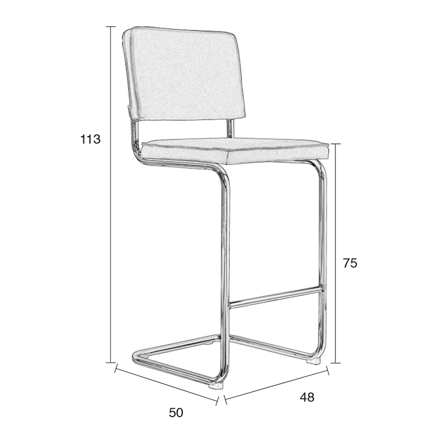 Стул барный Ridge Kink Vintage синий Zuiver 1500031 - Вид №5