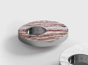 Мраморный круглый низкий журнальный столик