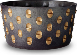 10614114 L’Objet Чаша 34х18см "Коба" (черная с позолотой) Керамика