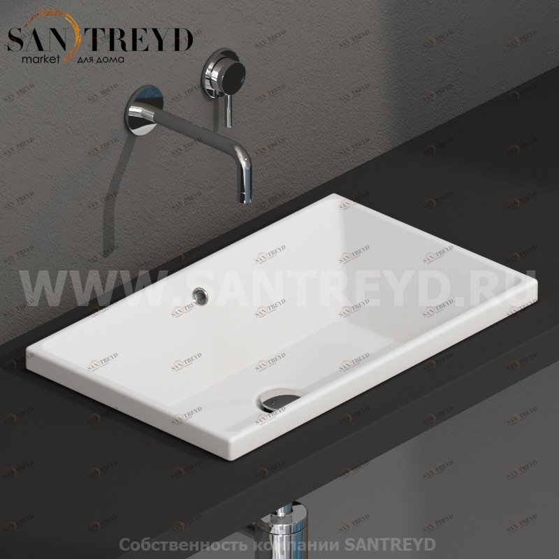 FO056BI Накладная раковина под столешницу  прямоугольная Ceramica Globo 