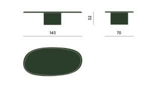 Овальный журнальный столик с лакированной или мраморной столешницей