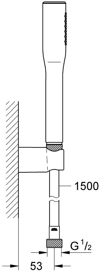Душевой набор GROHE Euphoria Cosmopolitan (ручной душ, настенный держатель, шланг 1500 мм), хром (27369000) - Вид №1