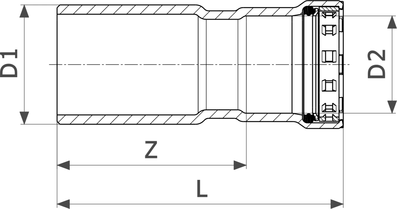 695 491 Модель 4215.1 Трубопроводные системы  Megapress  Редукционные переходники Santreyd  - Вид №3