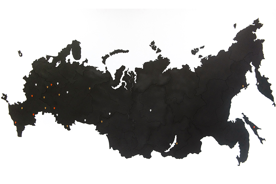 19-23 Карта-пазл wall decoration "российская федерация", 98х53 см, черная Mimi  - Вид №10