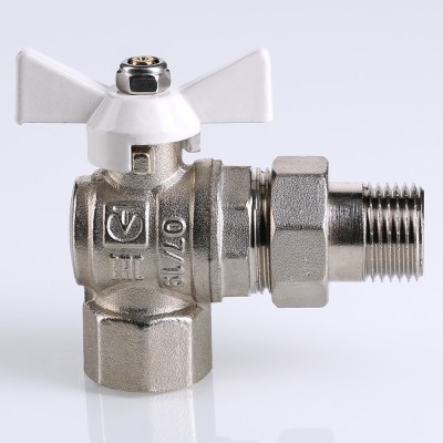 VT.228.NW.04 Кран шаровой VALTEC BASE угловой с полусгоном и белой ручкой Valtec 1/2"  - Вид №8