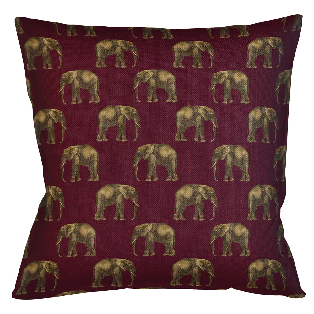 5115141 Интерьерная подушка «Группа слонов в бордовом» Object Desire 