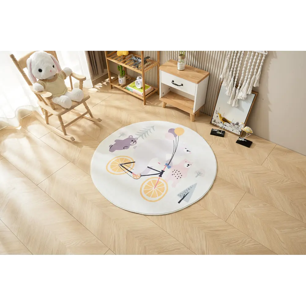 89370978 Ковер Kindora круг ø100 см полиэстер AZ-7 STLM-0830987 Santreyd  - Вид №5