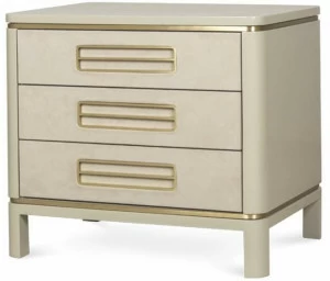 JOSÉ LEITE DE CASTRO Лаковая прикроватная тумбочка из алькантары и дерева с ящиками  11406216