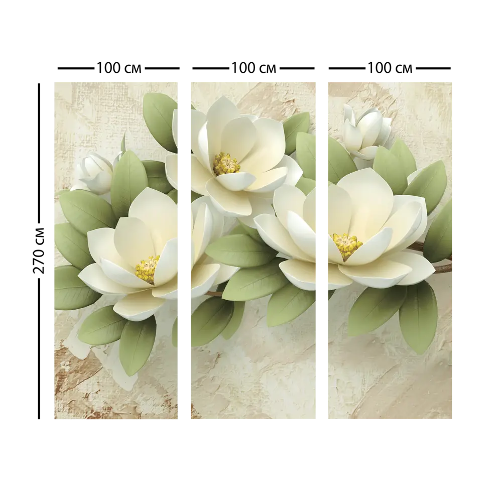 Фотообои «Веточка лотоса» 3D флизелиновые 300x270 см L12-959 82912485 STLM-2103703 FBRUSH 3D FLIZART - Вид №3
