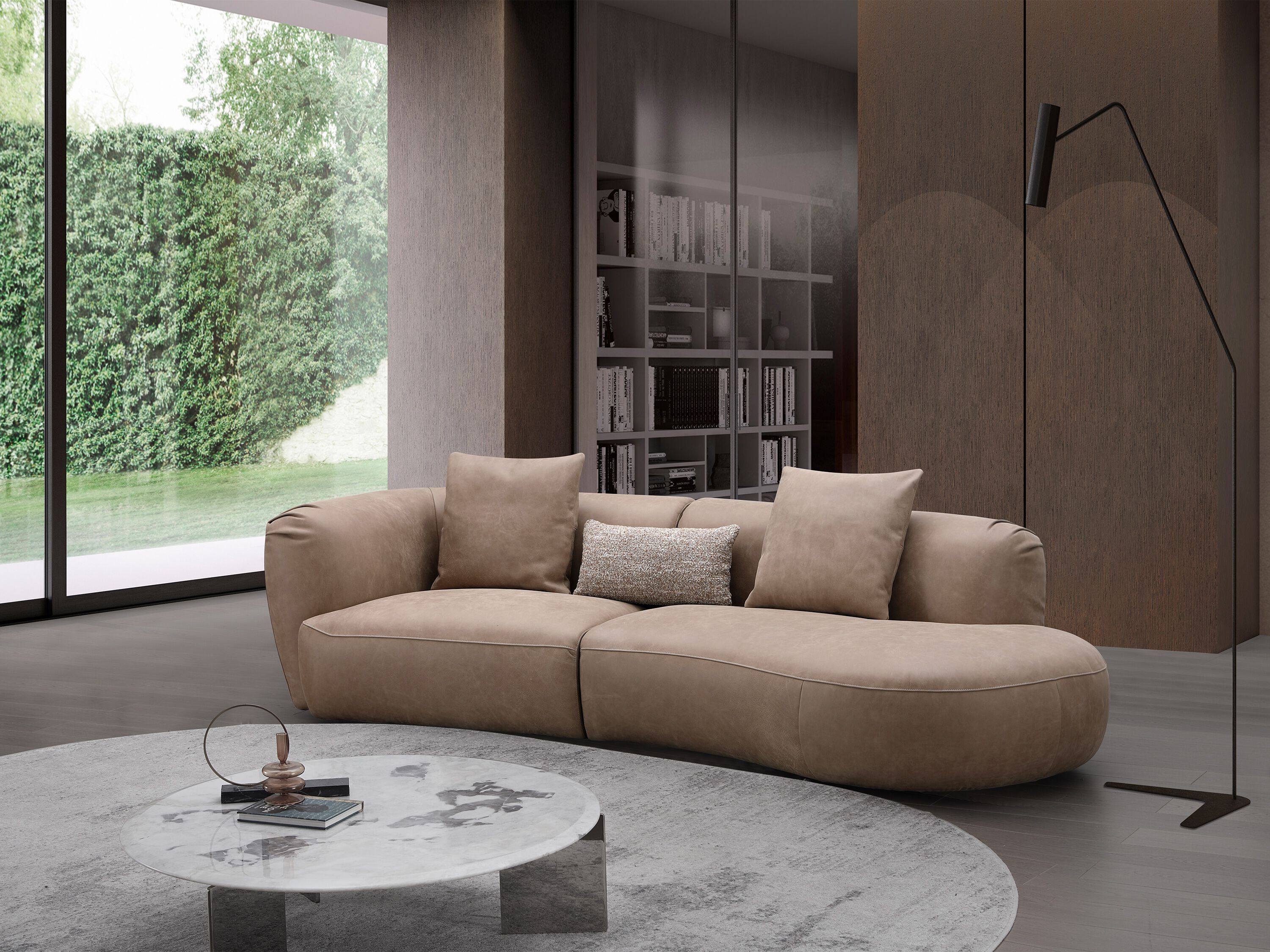 3-местный кожаный модульный диван CAMPO DE' FIORI Curve ARCH-00050541 - Вид №2