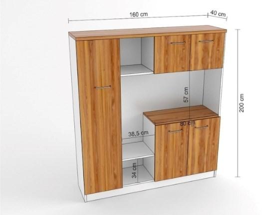 Arrediorg.it® Высокий деревянный офисный блок с распашными дверями Evolutio C408  - Вид №8