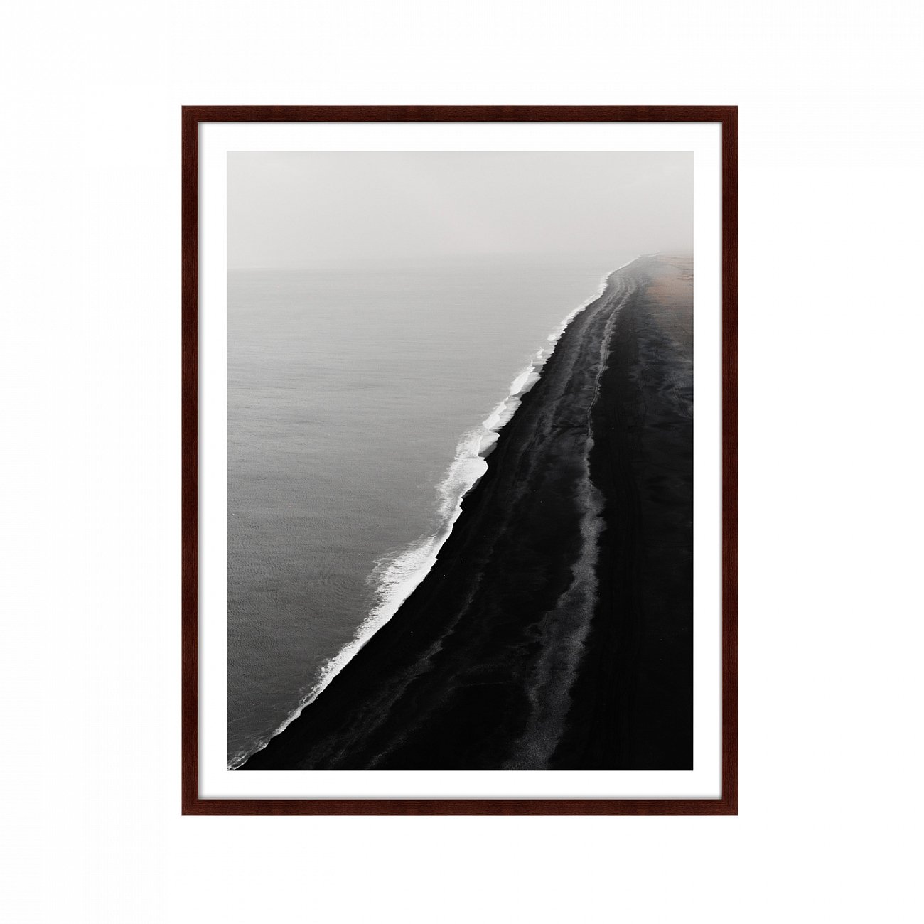 Фотокартина в деревянной раме 130х102 см Black Sand Beach, Iceland КАРТИНЫ В КВАРТИРУ  264728 Белый;коричневый;разноцветный  - Вид №1