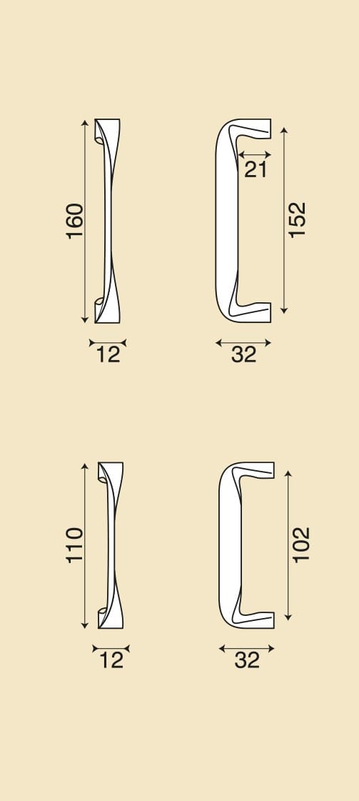 Бронзовая мебельная ручка GIARA ART DESIGN-BRONZE LA ARCH-00084917 - Вид №1