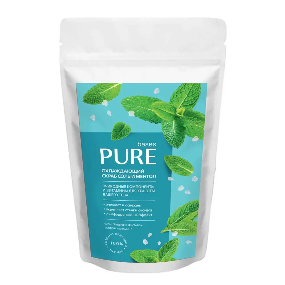 Скраб охлаждающий Pure Basis "Соль и ментол" 250 г 84493035 STLM-2108100 PURE BASES 