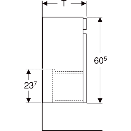 501.903.00.1 Шкафчик для раковины Geberit Renova Plan, с одной дверью Geberit  - Вид №4