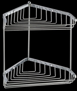 GH158 Мыльница для душевой кабины, треугольная, подвесная, сетчатая, двухъярусная, латунная bagno&associati Complementi