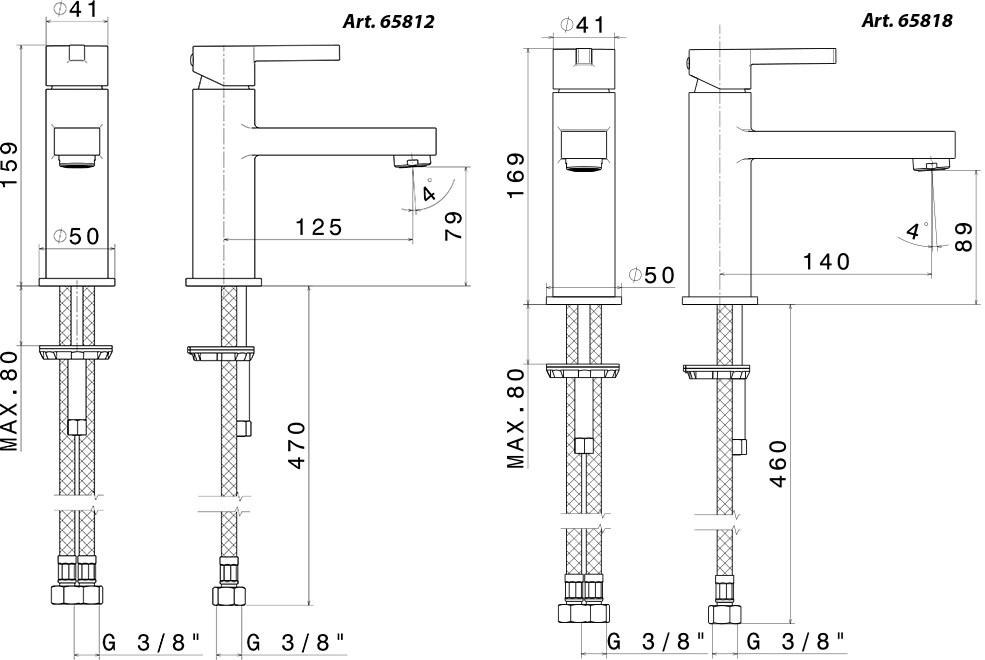 newform Смеситель для раковины, однорычажный, сливной Ergo 65818 - Вид №1
