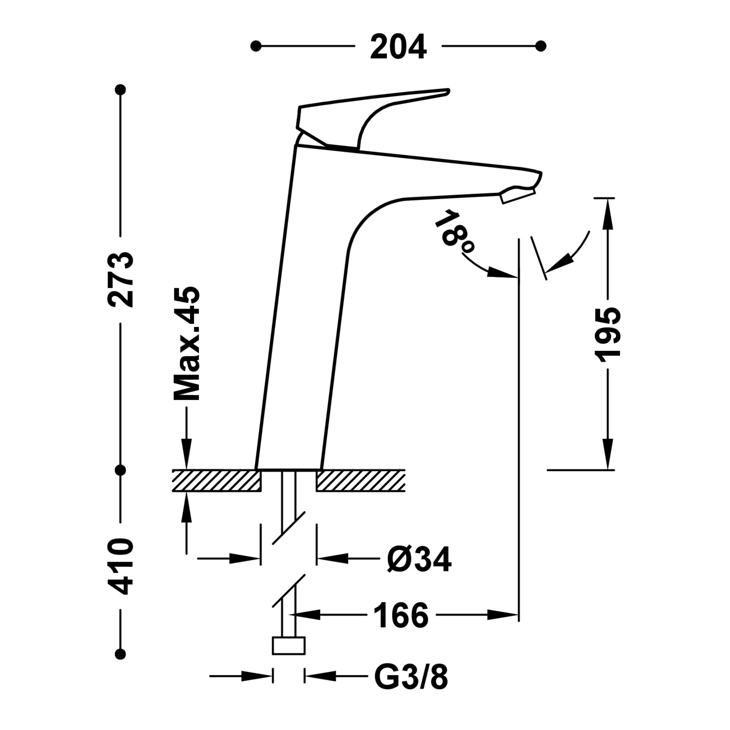 CANIGÓ High single-handle washbasin mixer tap-21720303 TRES Canigo - Вид №1