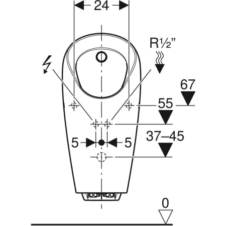 116.082.00.1 Писсуар Geberit Selva, со встроенным управлением, питание от сети Geberit  - Вид №3