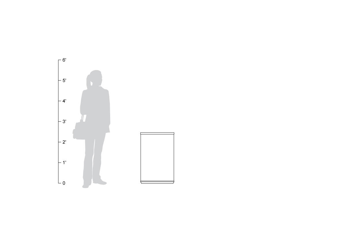 Универсальная емкость для мусора и утилизации, 24 галлона, верхнее отверстие, крышка с разделенным потоком, изображение «рециркуляция» на синем фоне, изображение «мусор» на сером фоне, корпус из нержавеющей стали с сатинированной отделкой и рисунком в вид Forms-surfaces FRMR190 - Вид №24