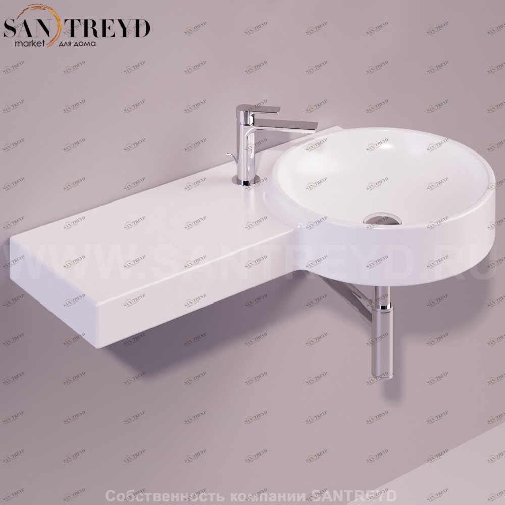 FL05BIANCO Подвесная раковина настенная круглая Simas Flow белая