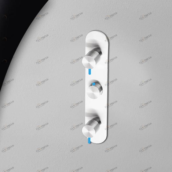 Термостат для душа глянцевая сталь с синей ручкой Toki Radomonte TKI54LCIL26