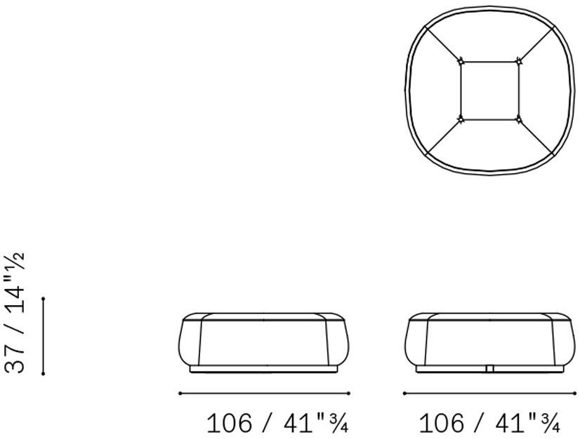 Poltrona Frau Пуф из мягкой ткани La collezione - divani e poltrone sun-id-1515786 - Вид №3