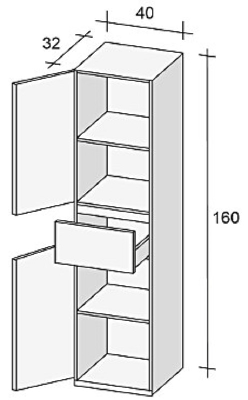 DP5 F171005111 Шкаф-пенал Riho Porto Santreyd - Вид №1