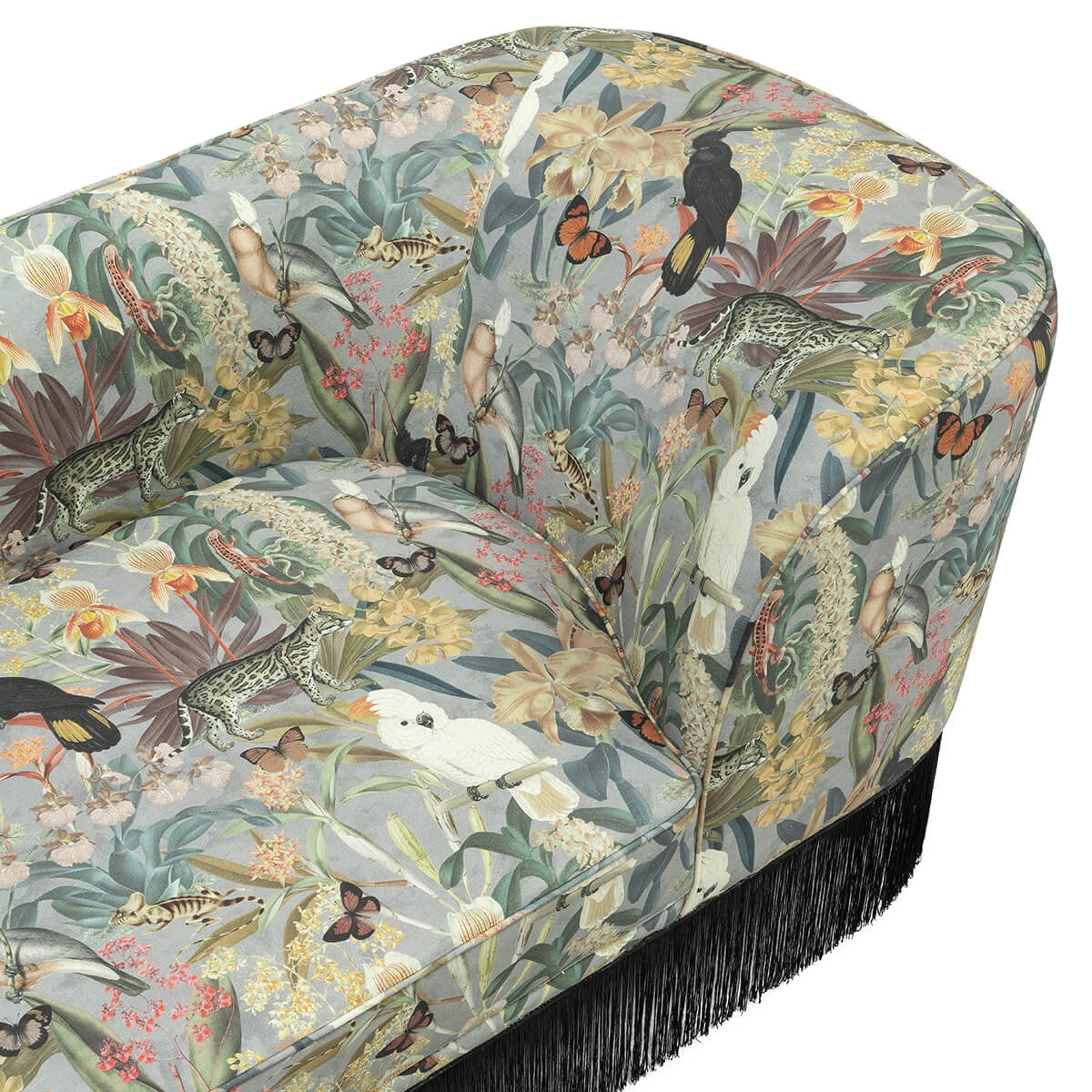 700485-91 ABHIKA ДИВАН RETRO JUNGLE H70 180X70 GREY  - Вид №1