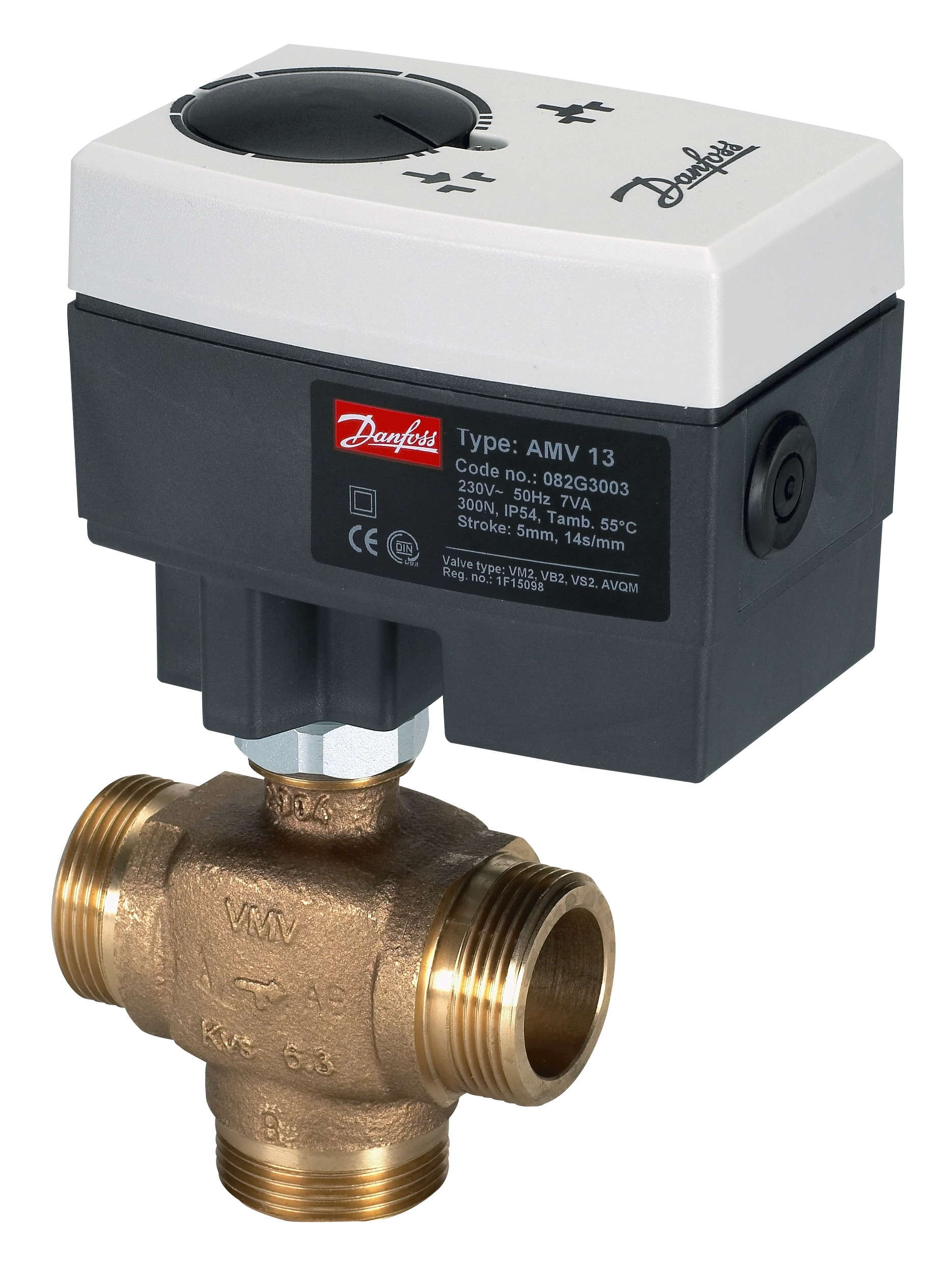 Danfoss Редукторные электроприводы с трехпозиционным управлением AMV 438 SU Эл. привод имп., 230В пер. т 082H0123  - Вид №21