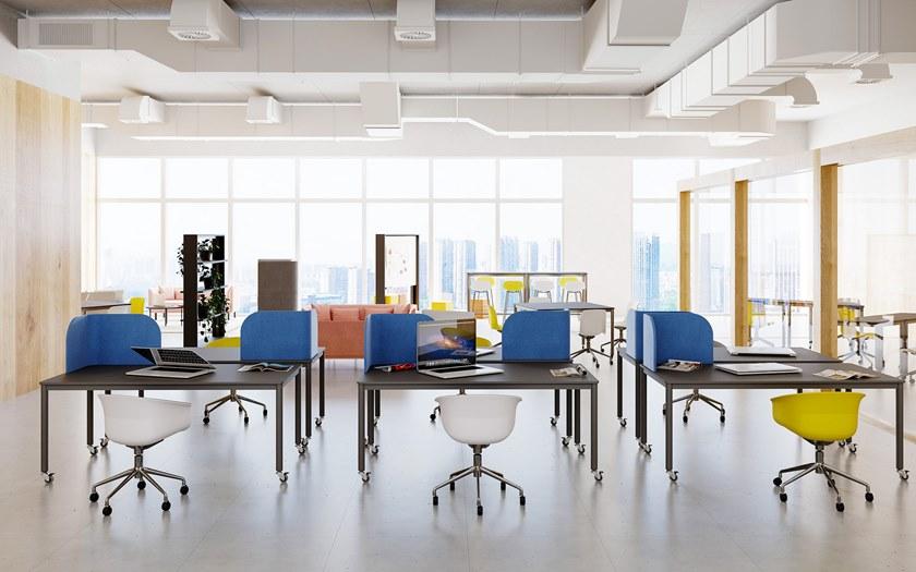 Grado Design Прямоугольный стол со стальными колесами и столешницей из МДФ Pipe Pip-tb-01 - Вид №1