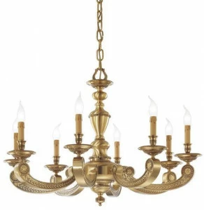 Possoni Illuminazione Французская люстра из сатинированного золота / красного дерева Alberto 268/8