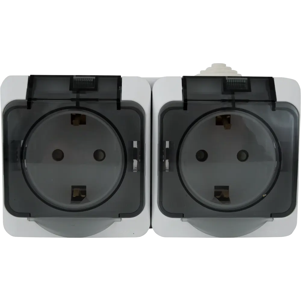 Двойная влагозащищенная розетка SYSTEME ELECTRIC Этюд с защитными шторками 82106283 STLM-0019084