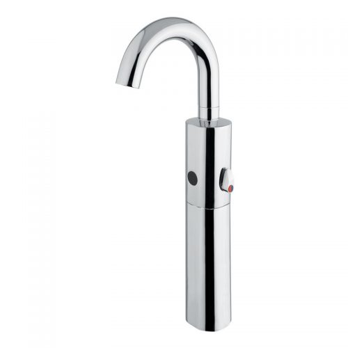 02504/1 Idral Электронный смеситель для раковины серии CURVE с инфракрасным датчиком и удлинителем. Работает от батареи 