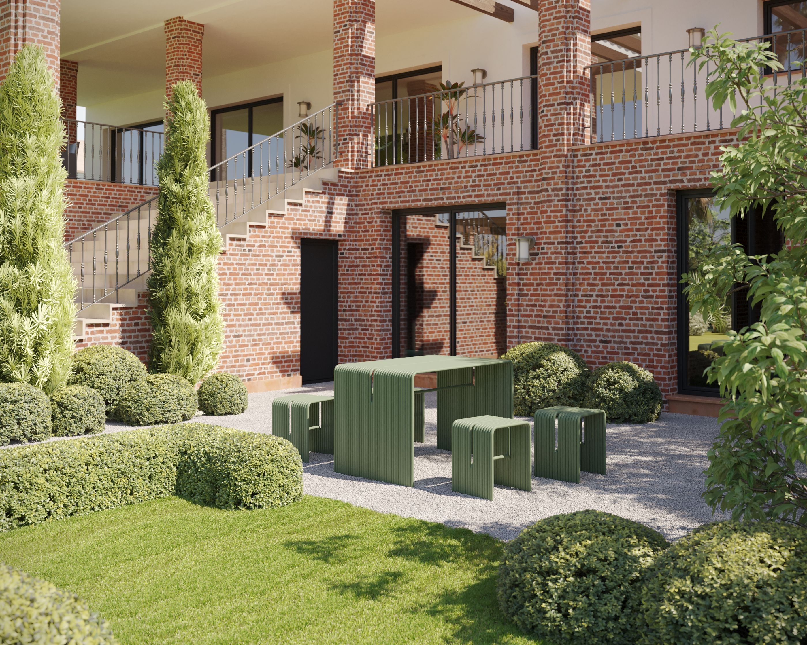 Алюминиевая садовая скамейка с порошковым покрытием Joyf TUbe ARCH-00131269 - Вид №4