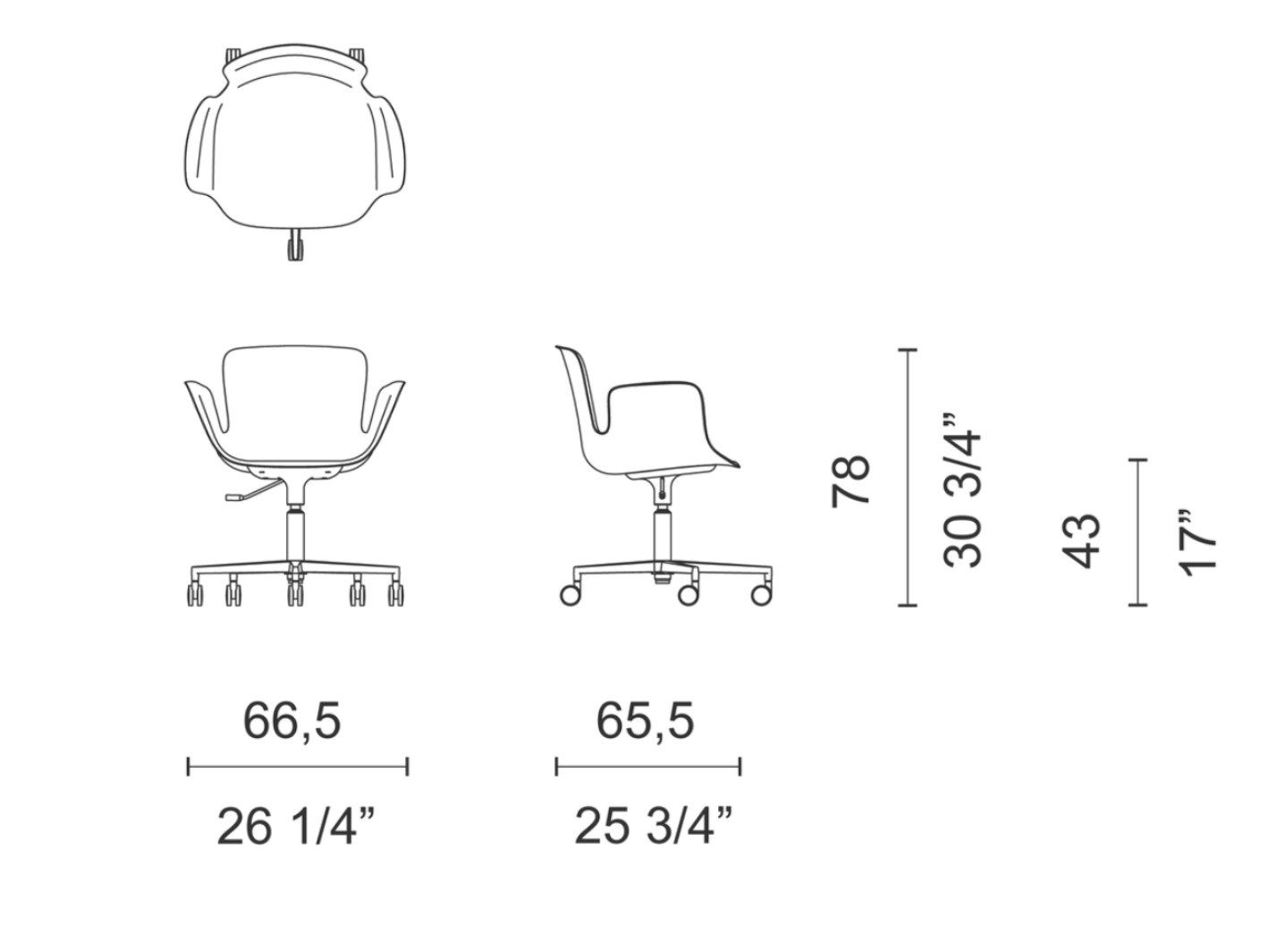 Офисное кресло из полиэтилена с 5 спицами CAPPELLINI Juli ARCH-00072303 - Вид №8