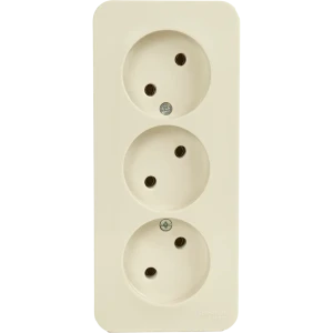 Розетка тройная накладная Schneider Electric Blanca без заземления цвет бежевый 86720974 STLM-2196741