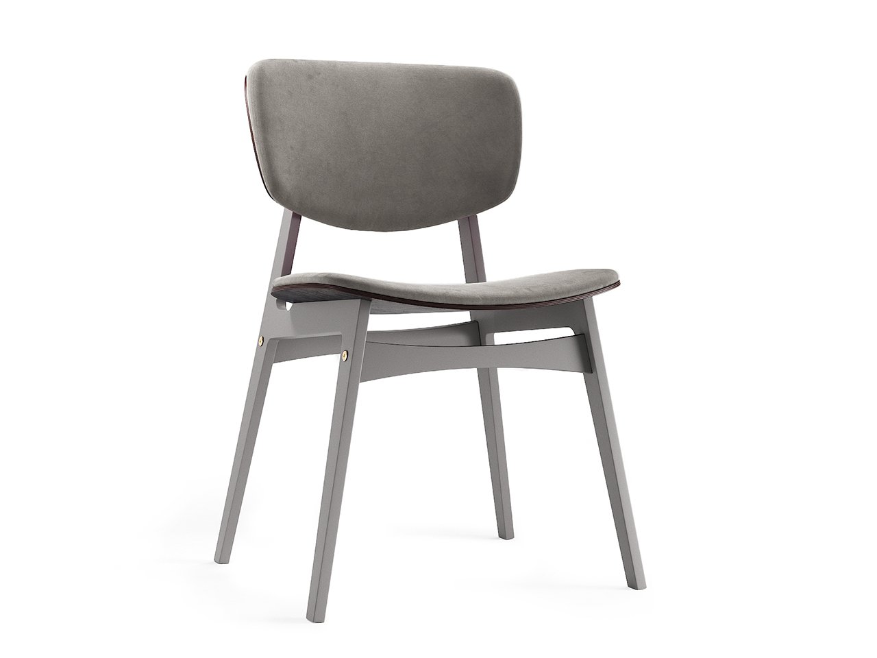 Мягкий стул SID Тёмная берёза / Платиновый / Ткань категория 2, арт. 037 THE IDEA  210639 Серый  - Вид №2