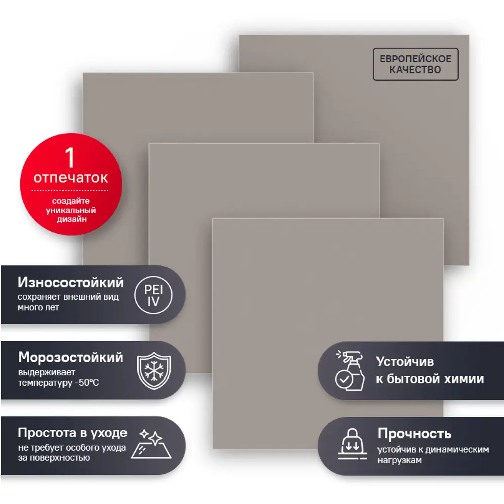 Керамогранит ECOGRES EM03 серый 60×60 см для стен и фасадов 83882066 Керамический Гранит STLM-0045381 - Вид №12