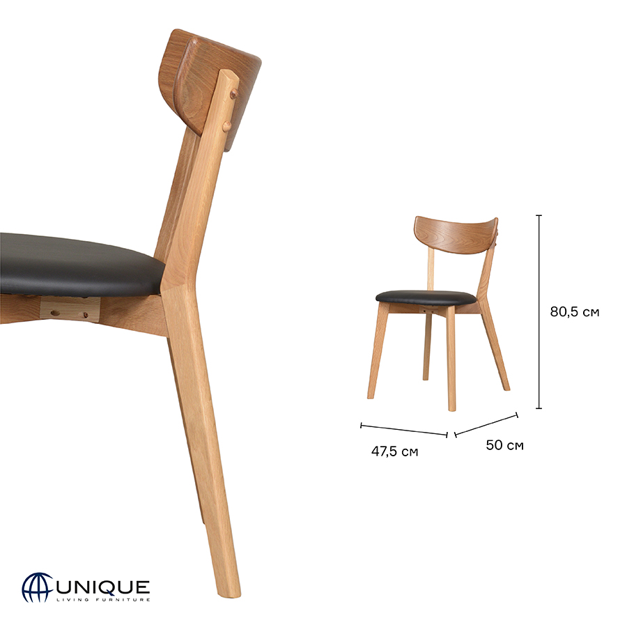 26880200 Стул , pero, pu-кожа, черный Unique Furniture  - Вид №11