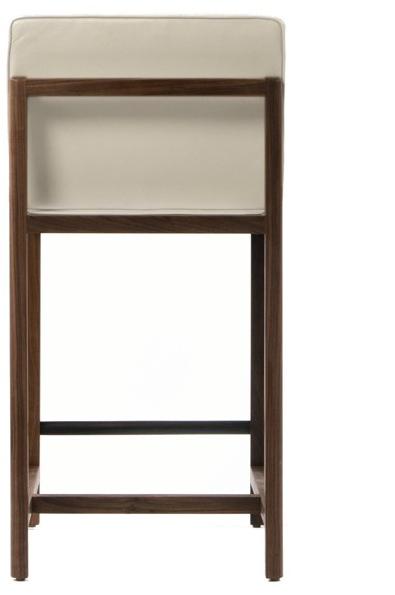 BassamFellows Стул из мягкой кожи со спинкой Wood frame dining Cb-542 - Вид №4